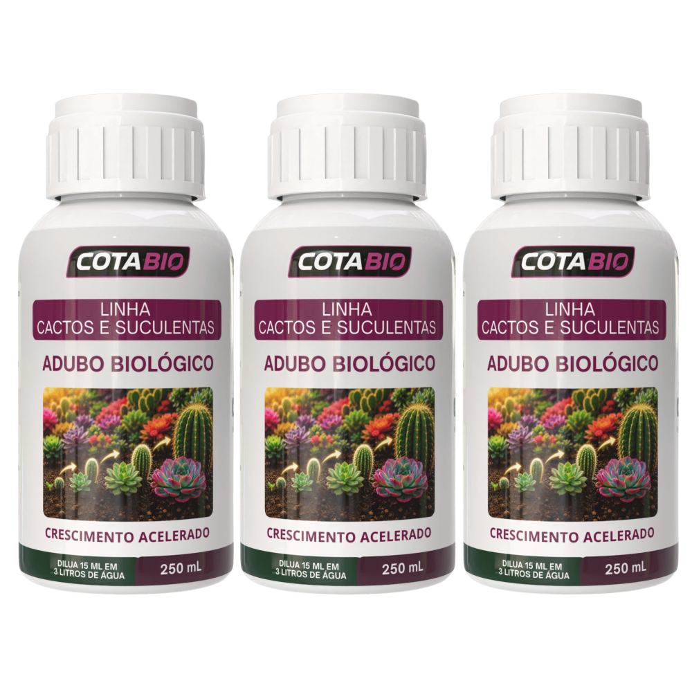 Combo Cactos e Suculentas: Adubo Biológico (3 Frascos)