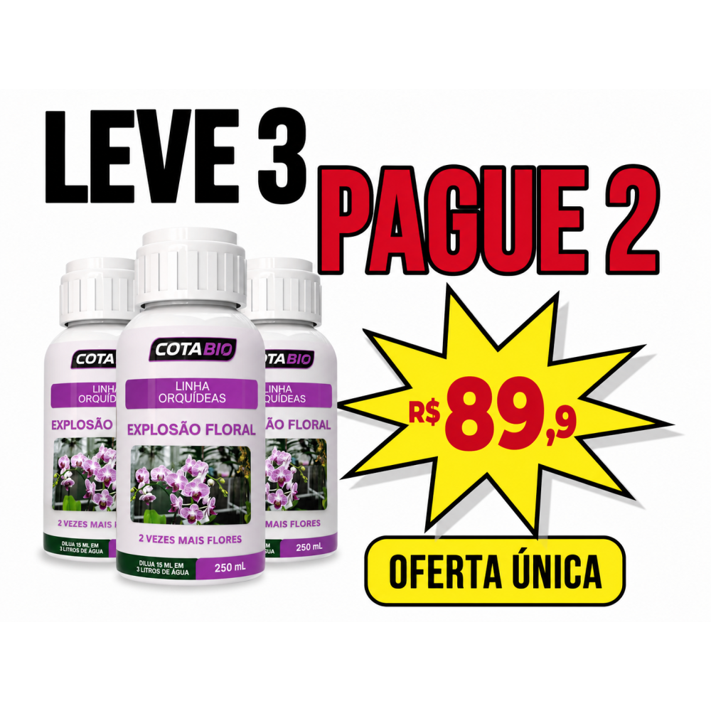 KIT ORQUÍDEA EXPLOSÃO DE FLORAL PAGUE 2, LEVE 3