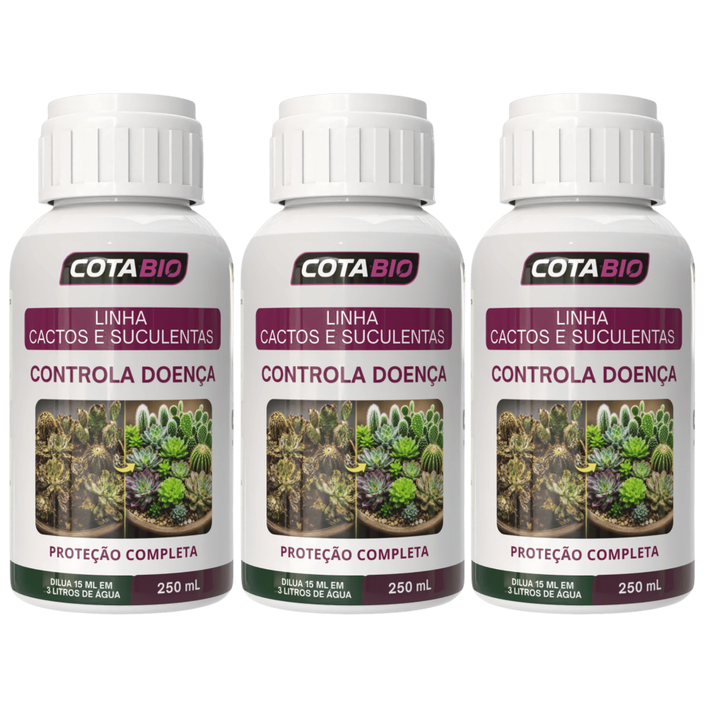 Combo Cactos e Suculentas:  Controla Doenças ( 3 Frascos )