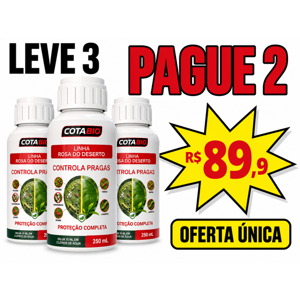 KIT ROSA DO DESERTO CONTROLA PRAGA PAGUE 2, LEVE 3